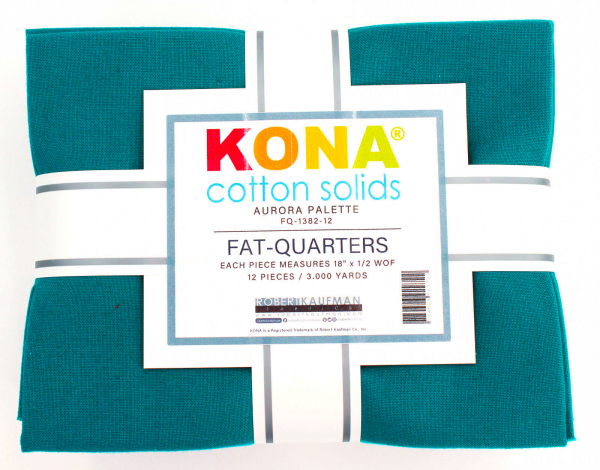 Kona Cotton Solids Fat Quarter Stoffpaket - Aurora